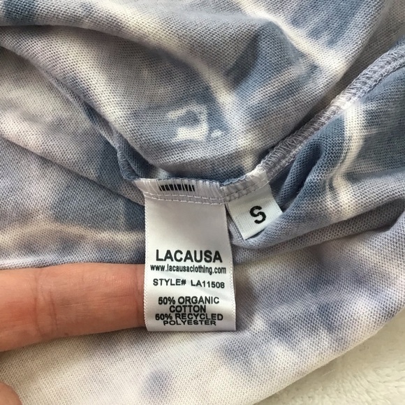 LACAUSA Tie Dye Long Sleeve Crewneck Tee Small Organic Cotton - Picture 5 of 8